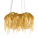 Люстра подвесная круглая с изогнутыми металлическими дугами и ниспадающими цепочками 65 см Atlantis Chain варинант исполнения - 1 | Loft Concept в Тюмени