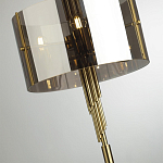 Торшер с круглым плафоном на высокой бронзовой ножке с вертикальным декором из металлических трубок Sohne варинант исполнения - 4 | Loft Concept в Тюмени