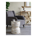 Приставной столик с мозаичным рисунком из раковин устриц Bone Inlay варинант исполнения - 8 | Loft Concept в Тюмени