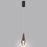 Подвесной светильник с черной металлической основой и рельефным плафоном Glass Pod варинант исполнения - 5 | Loft Concept в Тюмени