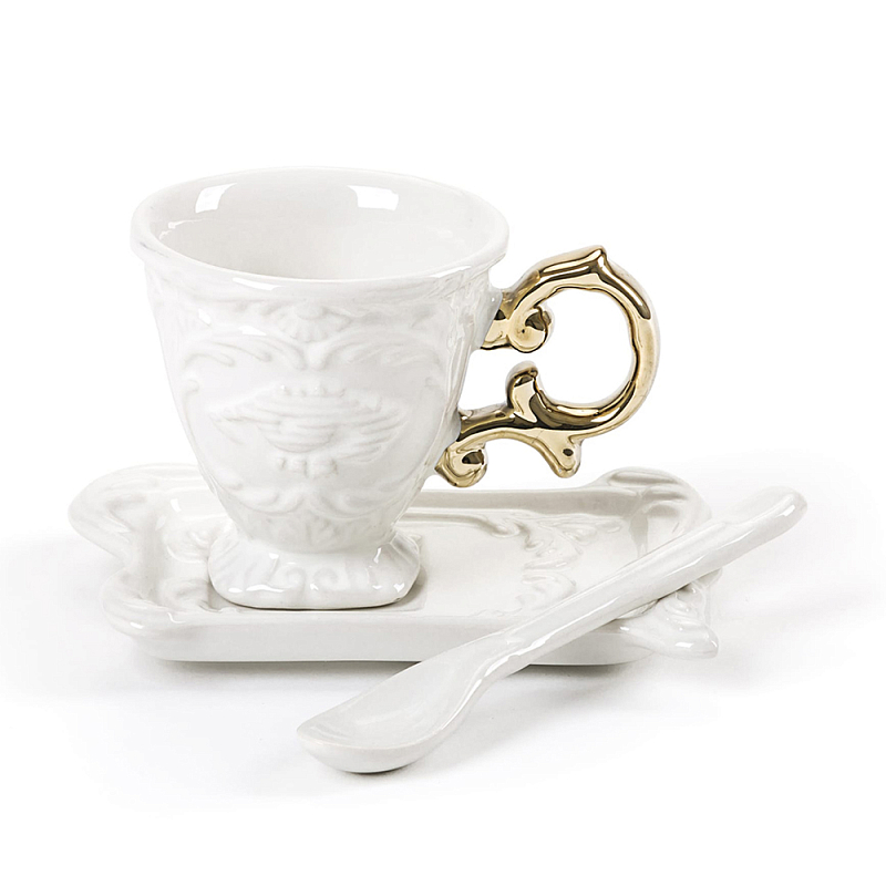 Кофейная пара Seletti I-Coffee Gold Белый Золотой Кофейная пара Seletti I-Coffee Gold Белый Золотой в Тюмени | Loft Concept