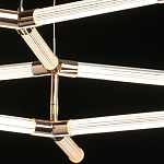 Люстра с геометрической конструкцией из вытянутых цилиндрических плафонов Hex Scaffold  варинант исполнения - 6 | Loft Concept в Тюмени