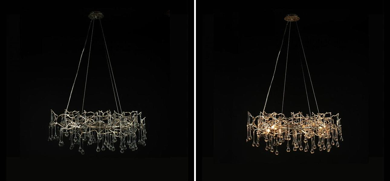 Люстра Crystal Drops Silver диаметр 80 Люстра Crystal Drops Silver диаметр 80 - Loft-Concept в Тюмени