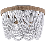 Круглый потолочный светильник с подвесками в виде круглых белых бусин White Beads Ceiling Lamp варинант исполнения - 1 | Loft Concept в Тюмени