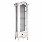 Витрина белая однодверная из массива бука с 4-мя полками и ящиком White Provence варинант исполнения - 2 | Loft Concept в Тюмени