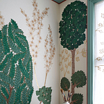 Обои с вышивкой ручной работы Mughal Trees Original colourway on linen варинант исполнения - 2 | Loft Concept в Тюмени