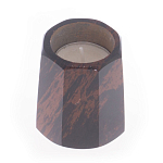 Подсвечник из натурального камня обсидиан со свечой Stone Candlestick варинант исполнения - 2 | Loft Concept в Тюмени