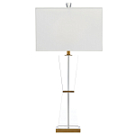 Настольная лампа с прозрачным корпусом и прямоугольным тканевым абажуром Charm and Luxury варинант исполнения - 4 | Loft Concept в Тюмени