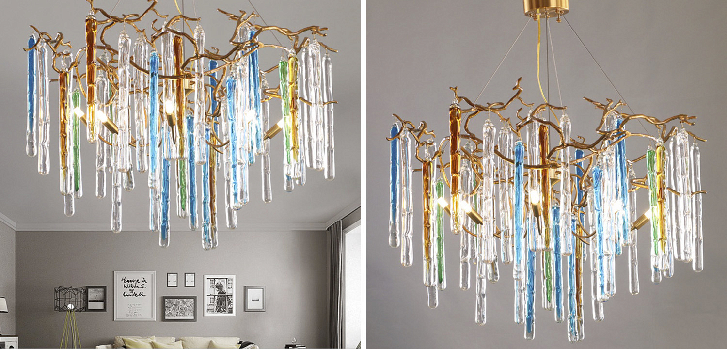 Люстра Waterfall Chandelier Blue Люстра Waterfall Chandelier Blue - Loft-Concept в Тюмени