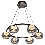 Люстра с круглыми плафонами из дымчато-серого стекла  IONA Grey Glass Chandelier 6 варинант исполнения - 2 | Loft Concept в Тюмени
