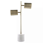 Настольная лампа золотистая на белом мраморном основании Streams of Light варинант исполнения - 2 | Loft Concept в Тюмени