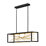 Люстра прямоугольная черного цвета с декором в виде ветвей в золотой отделке Hinkley варинант исполнения - 2 | Loft Concept в Тюмени