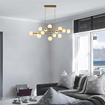 Люстра подвесная с белыми лампами в форме шара Flute варинант исполнения - 1 | Loft Concept в Тюмени