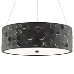 Люстра в форме цилиндра с чёрным фактурным абажуром Round Necklines варинант исполнения - 2 | Loft Concept в Тюмени
