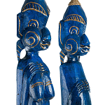 Комплект из 2-х деревянных статуэток Asmat Statuettes Blue Green варинант исполнения - 3 | Loft Concept в Тюмени