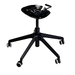 Стул с мягкой бежевой обивкой из велюра и подъемно-поворотным механизмом на черных колесиках Harper Beige варинант исполнения - 3 | Loft Concept в Тюмени