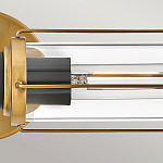 Бра для ванных комнат горизонтальное с 2-мя прозрачным цилиндрическим плафонами на круглом основании Hinkley варинант исполнения - 4 | Loft Concept в Тюмени