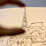 Настольная лампа с принтом на белом тканевом абажуре Roof Garden Lamp варинант исполнения - 3 | Loft Concept в Тюмени