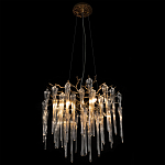 Люстра подвесная круглая в виде ветвей деревьев бронзового цвета с прозрачными подвесками-каплями Droplet Chandelier варинант исполнения - 2 | Loft Concept в Тюмени