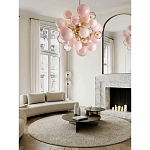 Люстра розовые шары на золотом каркасе Pink Light Bubbles варинант исполнения - 4 | Loft Concept в Тюмени