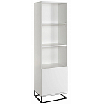 Стеллаж книжный белый с 3-мя открытыми полками и дверкой Strict Lines варинант исполнения - 1 | Loft Concept в Тюмени