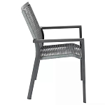 Стул темно-серый с высокой плетеной спинкой и сиденьем Braided Strength варинант исполнения - 2 | Loft Concept в Тюмени