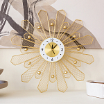 Часы настенные из металла в виде солнца с белым циферблатом Mirror Tower Clock варинант исполнения - 4 | Loft Concept в Тюмени