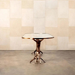 Обеденный стол с фигурным декором бронзового цвета Dichotomy racetrack варинант исполнения - 4 | Loft Concept в Тюмени