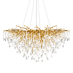 Люстра подвесная с прозрачными стеклянными подвесками в форме капель Диаметр 100 см Droplet Chandelier варинант исполнения - 1 | Loft Concept в Тюмени