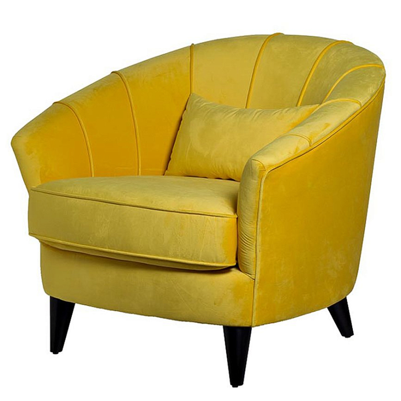 Amour Curved Back Velvet Chair Yellow Желтый Amour Curved Back Velvet Chair Yellow Желтый в Тюмени | Loft Concept