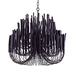 Люстра черная с несколькими ярусами деревянных палочек Bright Wooden Chandelier варинант исполнения - 9 | Loft Concept в Тюмени