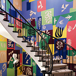 Обои ручная роспись в стиле Арт-деко Jazz Special Colourway on dyed silk with embroidery варинант исполнения - 1 | Loft Concept в Тюмени