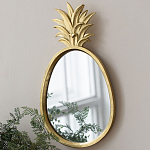 Зеркало овальной формы с золотистой рамкой и декоративной верхушкой в виде ананаса Pineapple Shine  варинант исполнения - 4 | Loft Concept в Тюмени