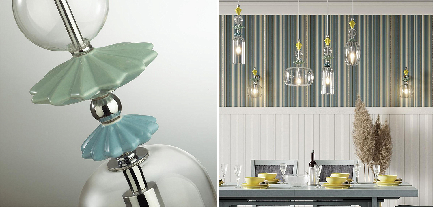 Подвесной светильник Iris Glas hanging lamp candy C chrome Подвесной светильник Iris Glas hanging lamp candy C chrome - Loft-Concept в Тюмени