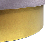 Пуф фиолетовый велюр на золотом металлическом основании Golden Belt варинант исполнения - 3 | Loft Concept в Тюмени