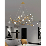 Люстра в виде золотой ветки с цветами Glass Flower Pendant Light варинант исполнения - 6 | Loft Concept в Тюмени