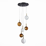 Люстра светодиодная с сферическими стеклянными плафонами Splatter варинант исполнения - 3 | Loft Concept в Тюмени