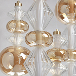 Люстра с плафонами из прозрачного и янтарного стекла в виде шаров и ромбов Gabriel Scott Luna варинант исполнения - 4 | Loft Concept в Тюмени