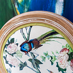 Стул из массива бука бежевый с изображением птиц и цветов Beige Green Chinoiserie Rose Garden Chair варинант исполнения - 3 | Loft Concept в Тюмени