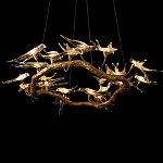 Люстра подвесная с прозрачными стеклянными птичками на ветвях Диаметр 100 см Serip Voa варинант исполнения - 9 | Loft Concept в Тюмени