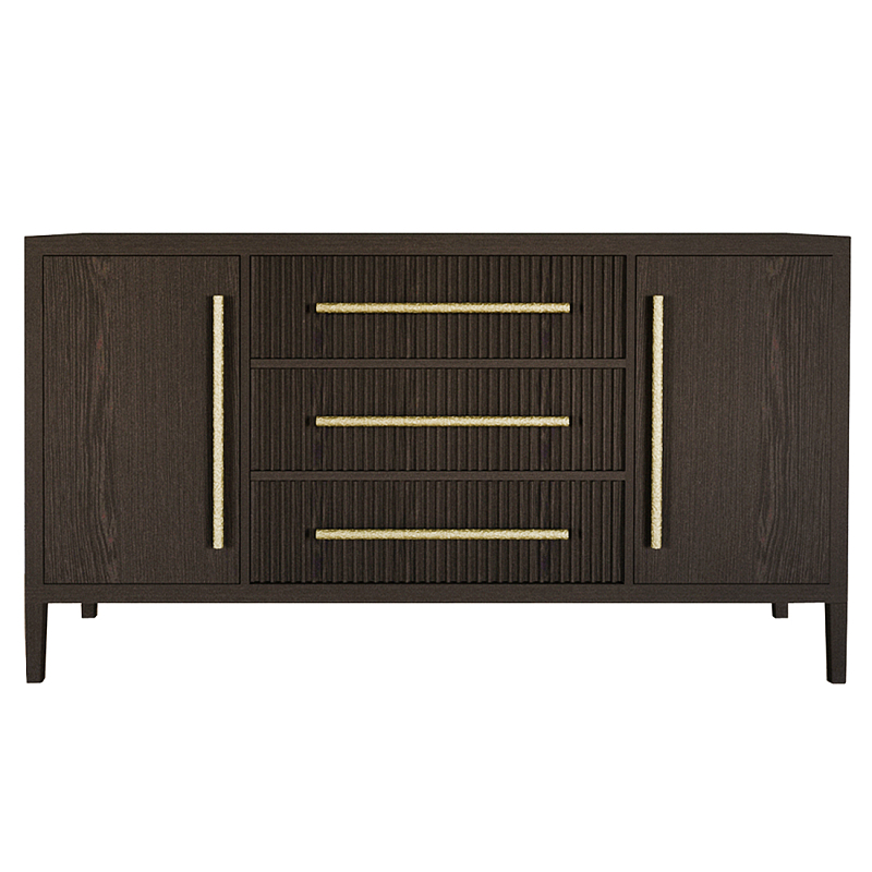 Буфет Primo с тремя ящиками и двумя фасадами Темный орех Орех Золотой в Тюмени | Loft Concept 