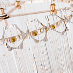 Люстра подвесная круглая с прозрачными хрустальными трубками и золотистым каркасом Диаметр 44 см Hexagon Tube Light варинант исполнения - 3 | Loft Concept в Тюмени