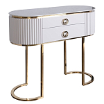 Консоль с белая овальная с мраморной столешницей Thoroughbass  варинант исполнения - 1 | Loft Concept в Тюмени