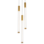 Подвесной светильник с 3-мя плафонами Cateline Brass Trio Tube Hanging Lamp варинант исполнения - 1 | Loft Concept в Тюмени