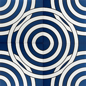 Дизайнерская плитка с узором Круги синяя