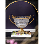 Чаша из прозрачного стекла с ручками и ободком из бронзы Eden Garden варинант исполнения - 2 | Loft Concept в Тюмени