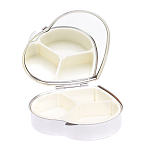 Таблетница карманная в форме сердца с 3-мя отделениями с зеркалом и накладкой из натурального камня Малахит Silver Stone Pillboxes варинант исполнения - 3 | Loft Concept в Тюмени