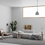 Стол журнальный бежево-серый из 3-х частей со столешницами в виде геометрических элементов MUND SIDE TABLE LIGHT MOCHA варинант исполнения - 2 | Loft Concept в Тюмени