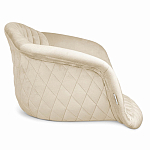 Барный стул со спинкой и подлокотниками на 4-х деревянных ножках Кремовый Велюр Ava Charm варинант исполнения - 3 | Loft Concept в Тюмени