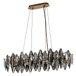 Люстра подвесная с овальными подвесками из стекла дымчатого цвета Harlow Crystal Round варинант исполнения - 1 | Loft Concept в Тюмени